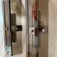 Pair vintage wall lamps 1970 smoked glass and chrome metal veca