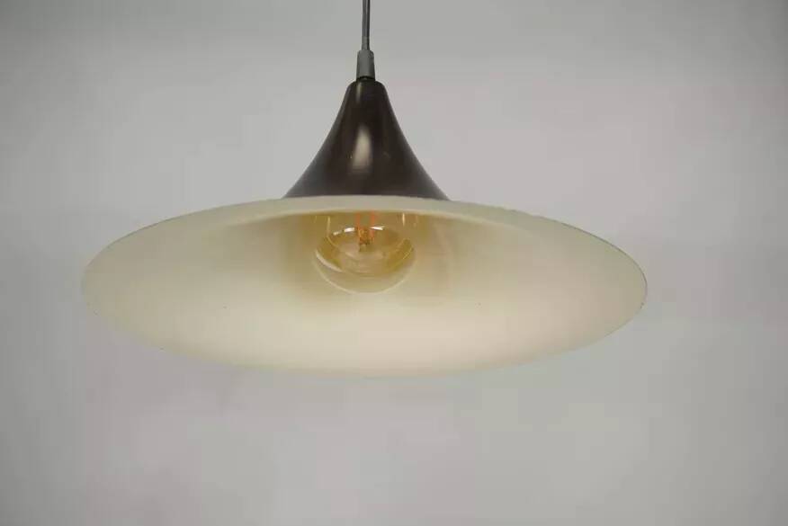 Black lacquered metal pendant light