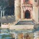 Oil painting on vintage cardboard