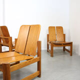 Vintage scandinavian pine lounge chair