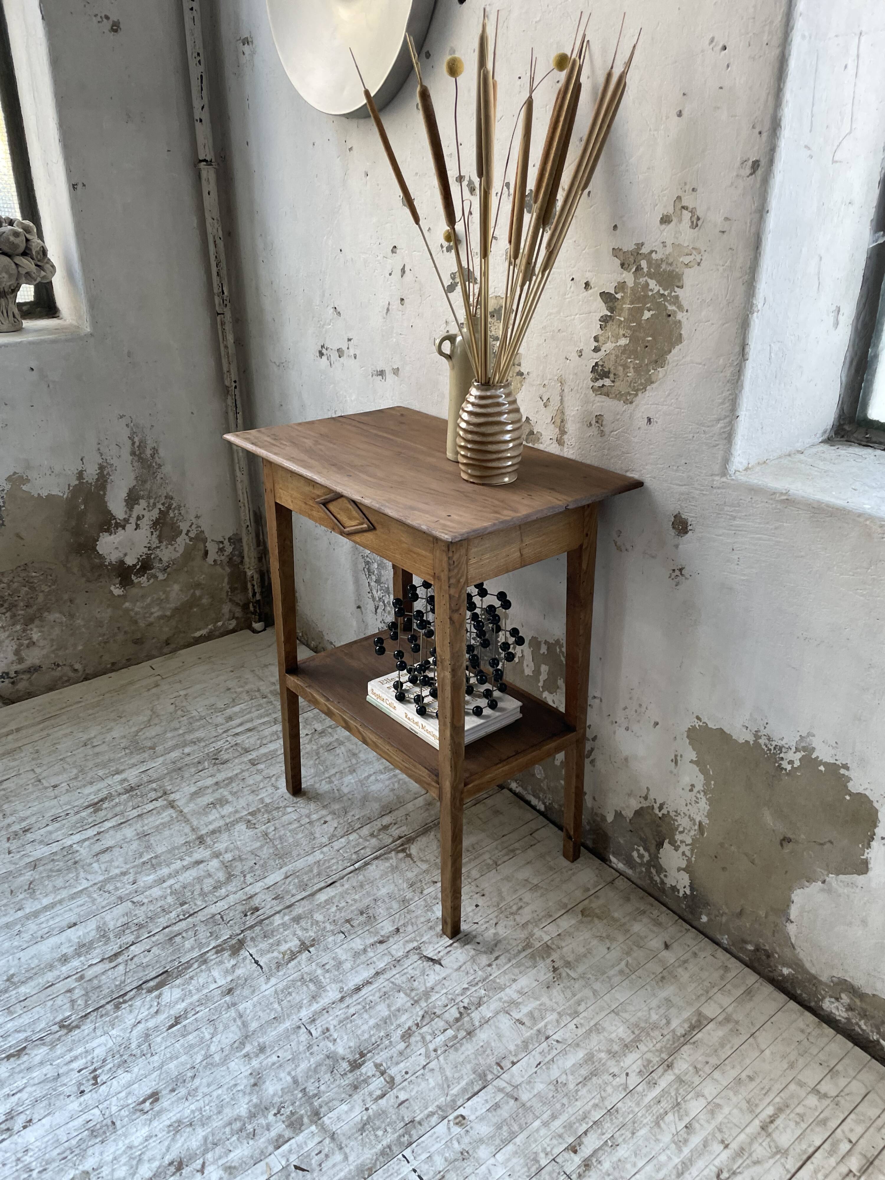 Oak spindle leg console table