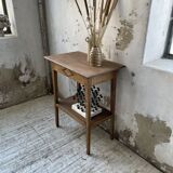 Oak spindle leg console