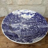 Ancienne assiette scène champêtre de couleur bleue