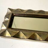 Vintage Art Deco Brass Wall mirrored Candle Sconce