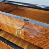 1950s six-drawer chest of drawers with glass top