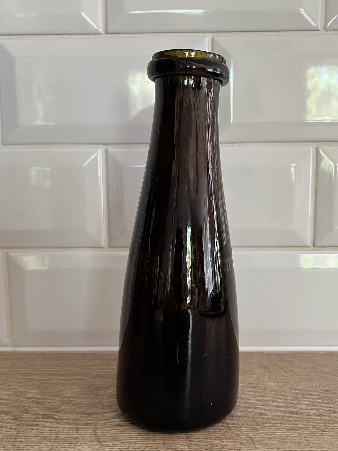Antique amber glass vase