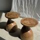 Solid wood side table (monoxyl) organic shape natural color