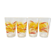 4 glasses orange and yellow wheat pattern