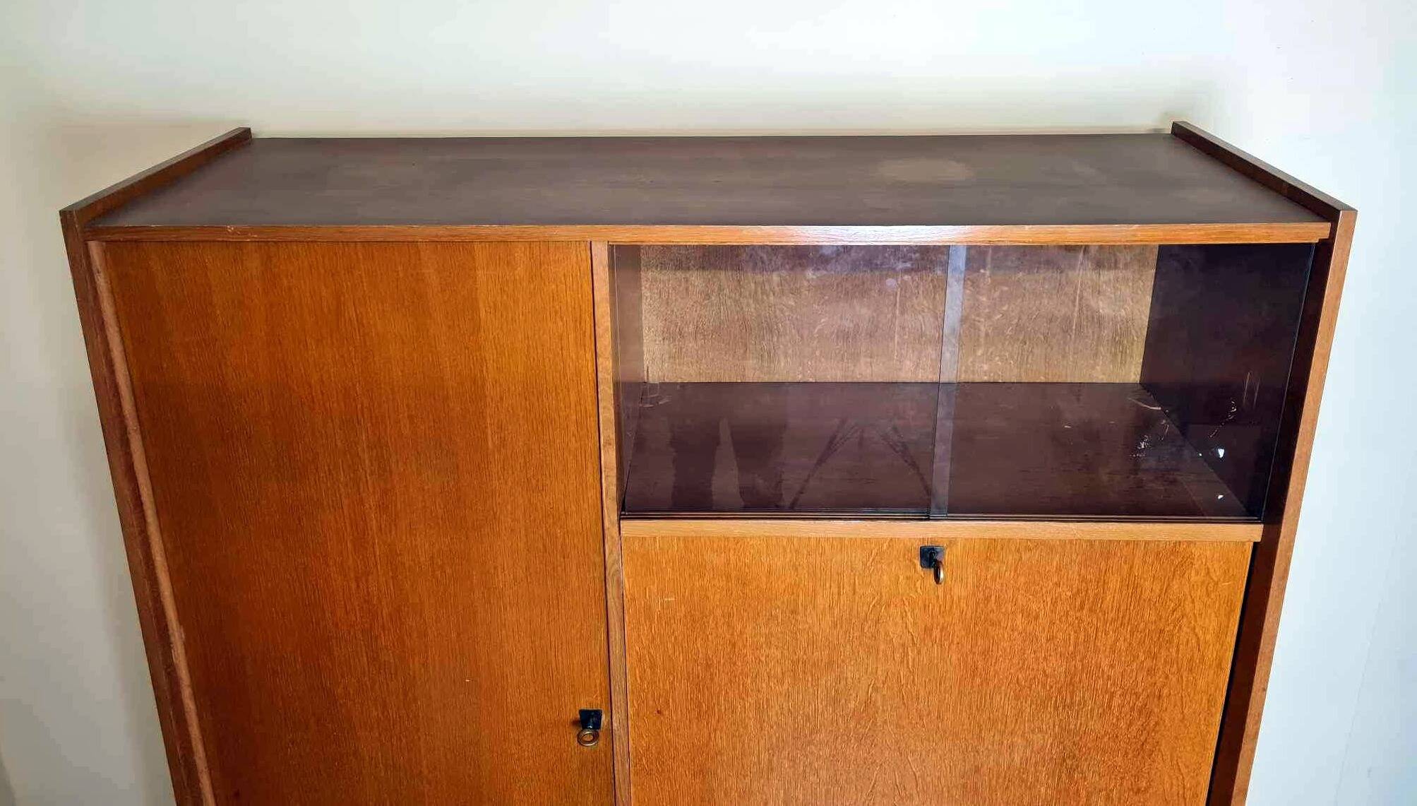 Vintage secretary cabinet from the 60s in teak