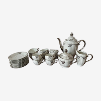 White schlaggenwald coffee or tea service with silver print
