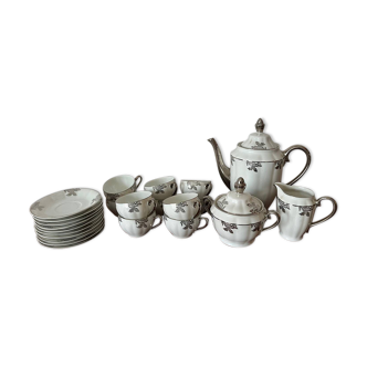 White schlaggenwald coffee or tea service with silver print