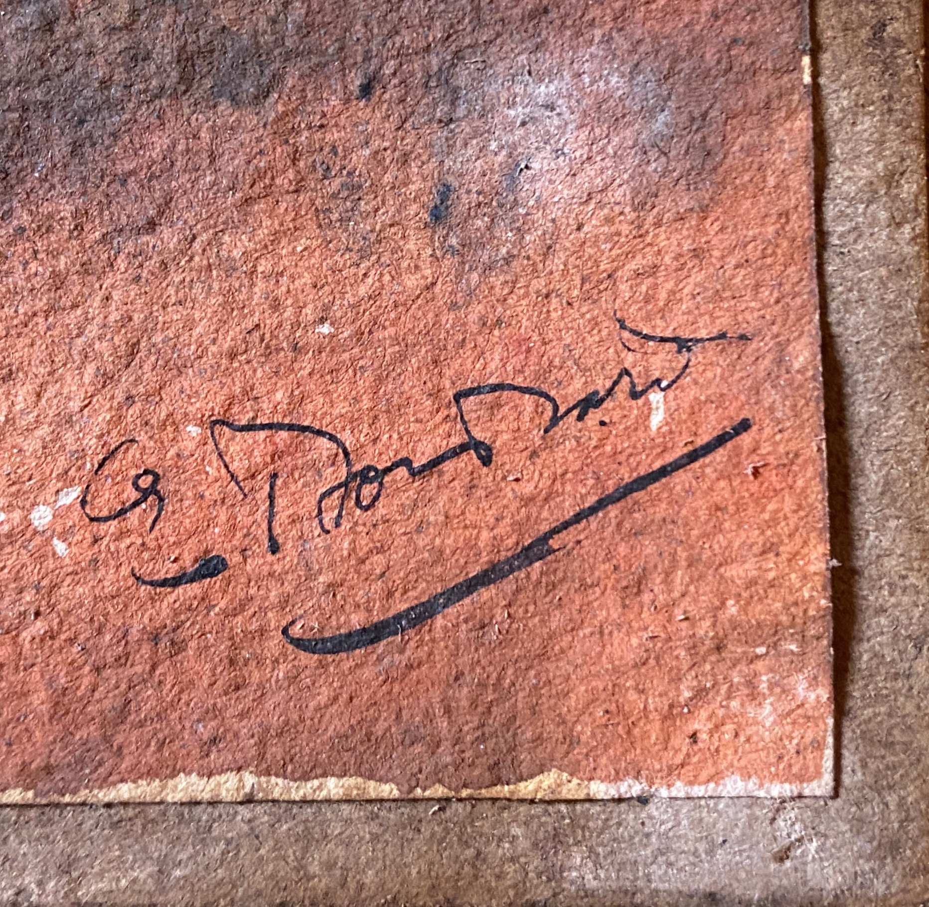 Watercolor painting "The cabin in the garden" late nineteenth century