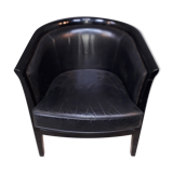 Modern black leather armchair