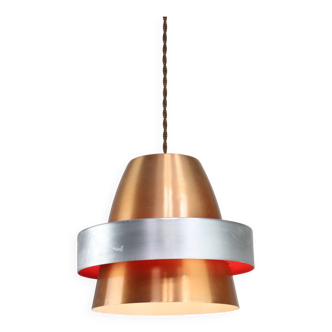 Suspension italienne Space Age en aluminium de couleur cuivre, 1970s