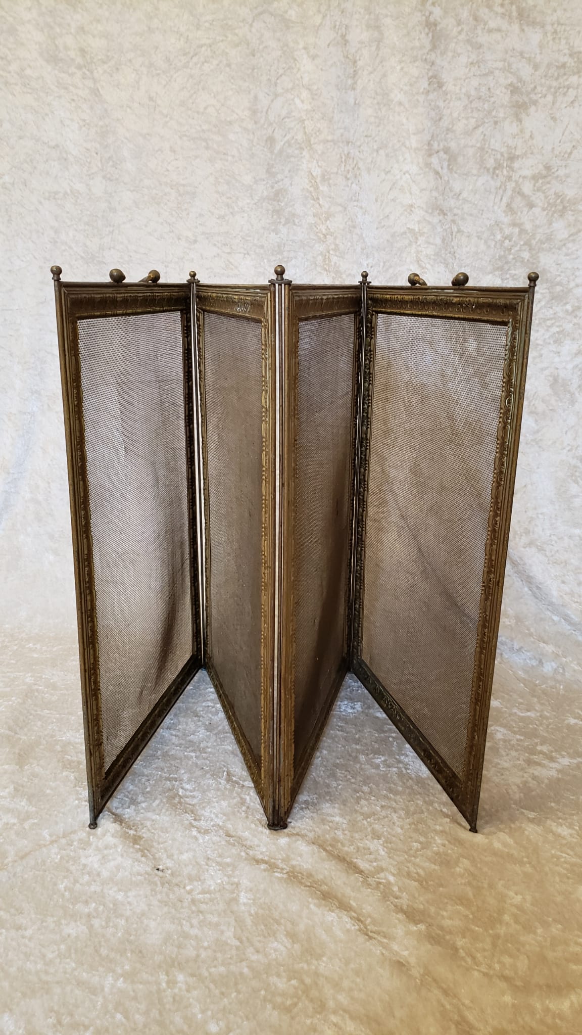 Brass and bronze steel firewall 4 panels XIX°