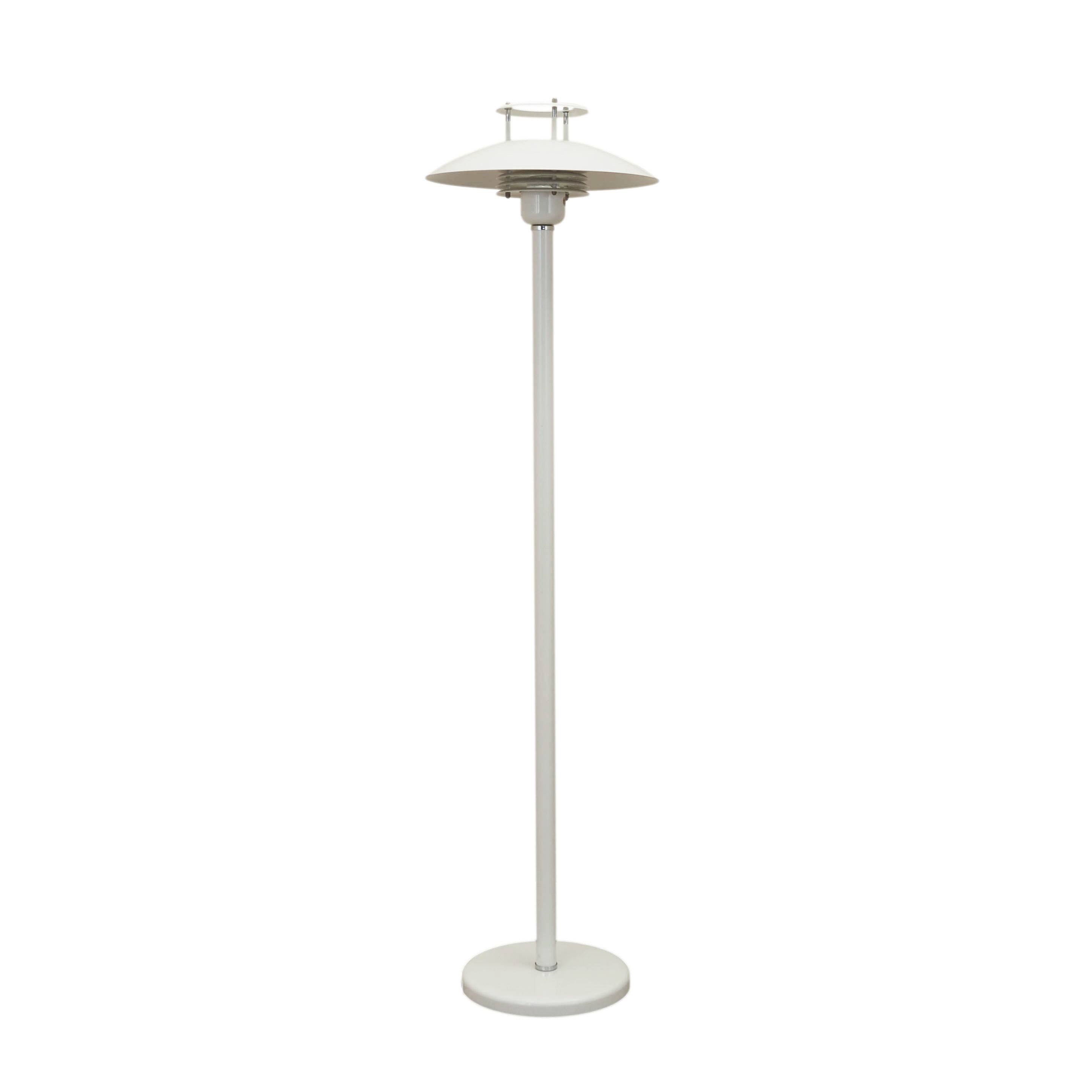 White metal floor lamp, Danish Modern, 1970s