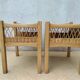 Paire de chevets bois et rotin