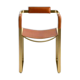 Armchair, Aged Brass Steel and Natural Tobacco Saddle Leather, Contemporary Style