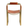 Armchair, Aged Brass Steel and Natural Tobacco Saddle Leather, Contemporary Style