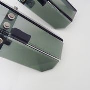 Pair of Italian wall lights in transparent blue-grey glass from the 70s