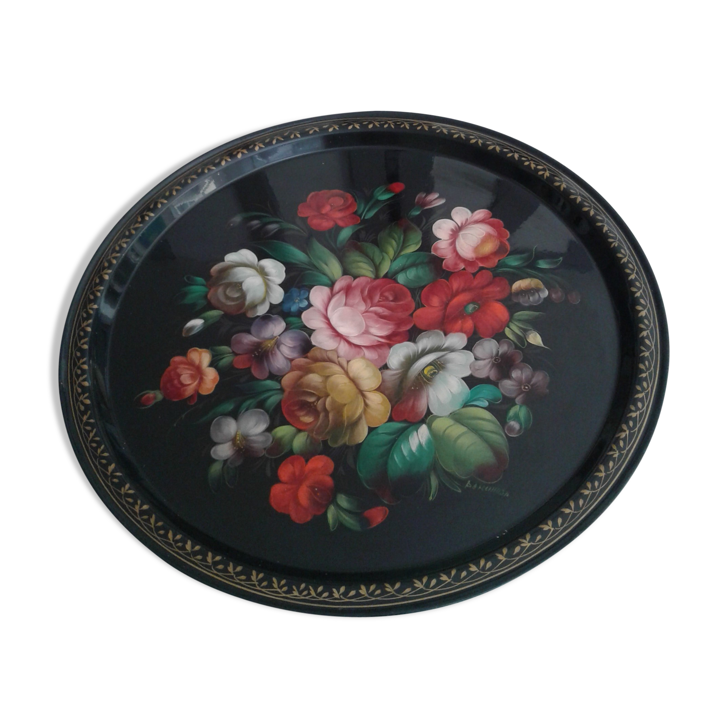 flowered tray origin Russia