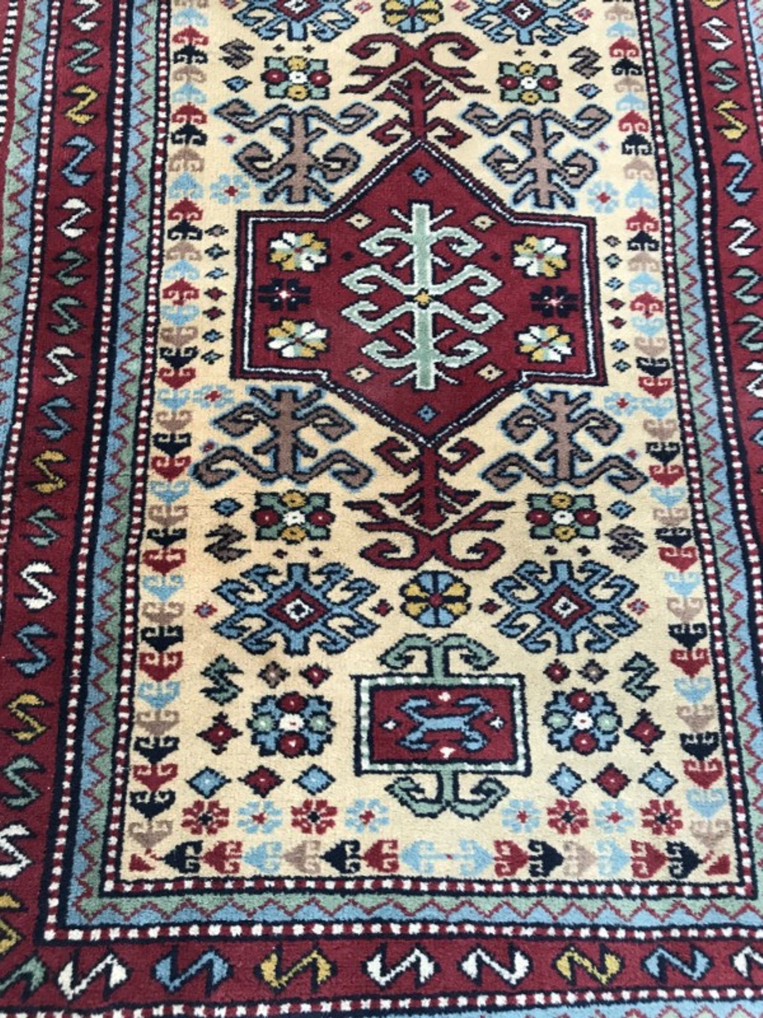 Carpet vintage caucasian chirwan done hand 75 x 120 cm