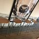 set of 5 stool year 80 in wood and metal