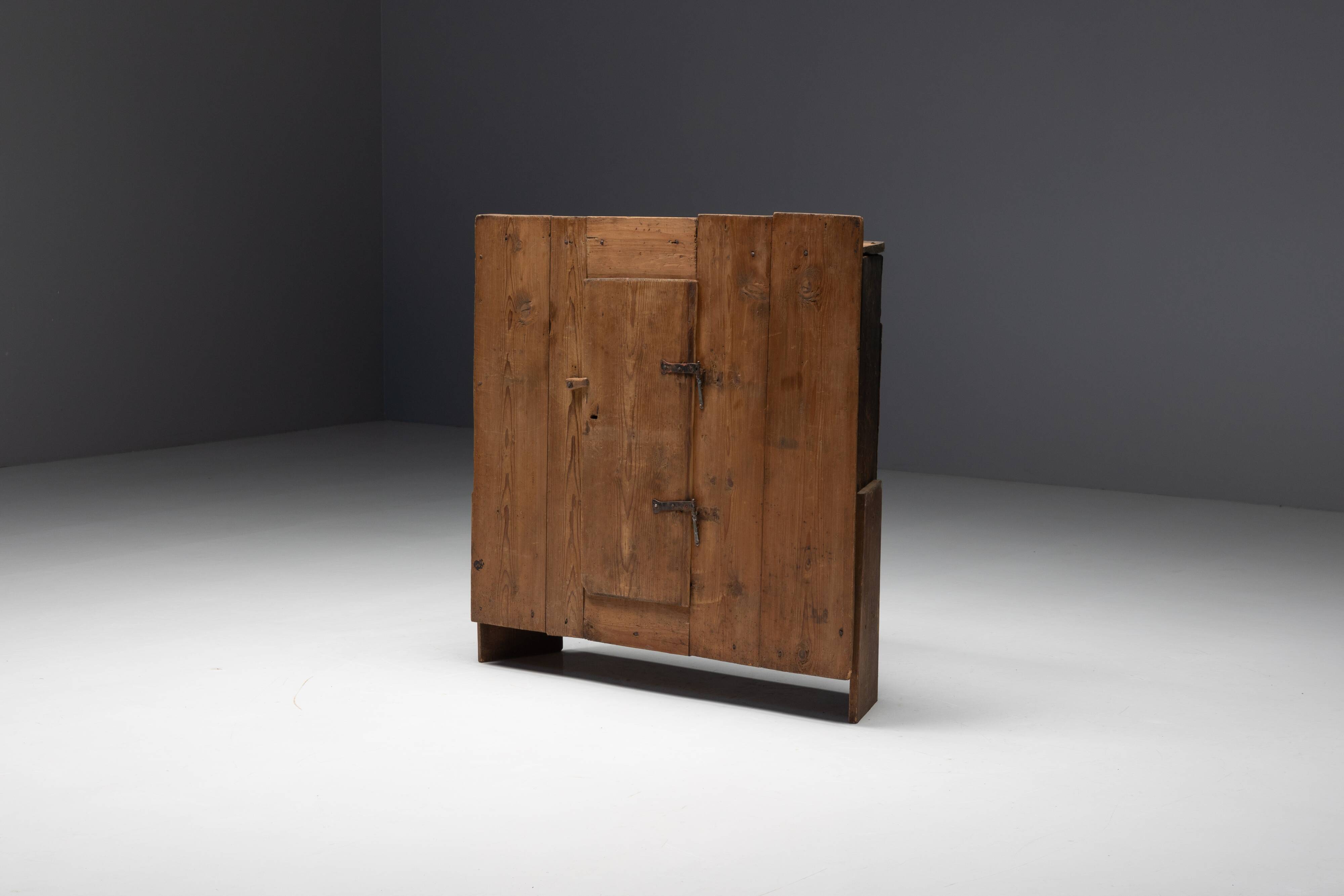 Art Populaire Alpine Cupboard, France, 19th Century