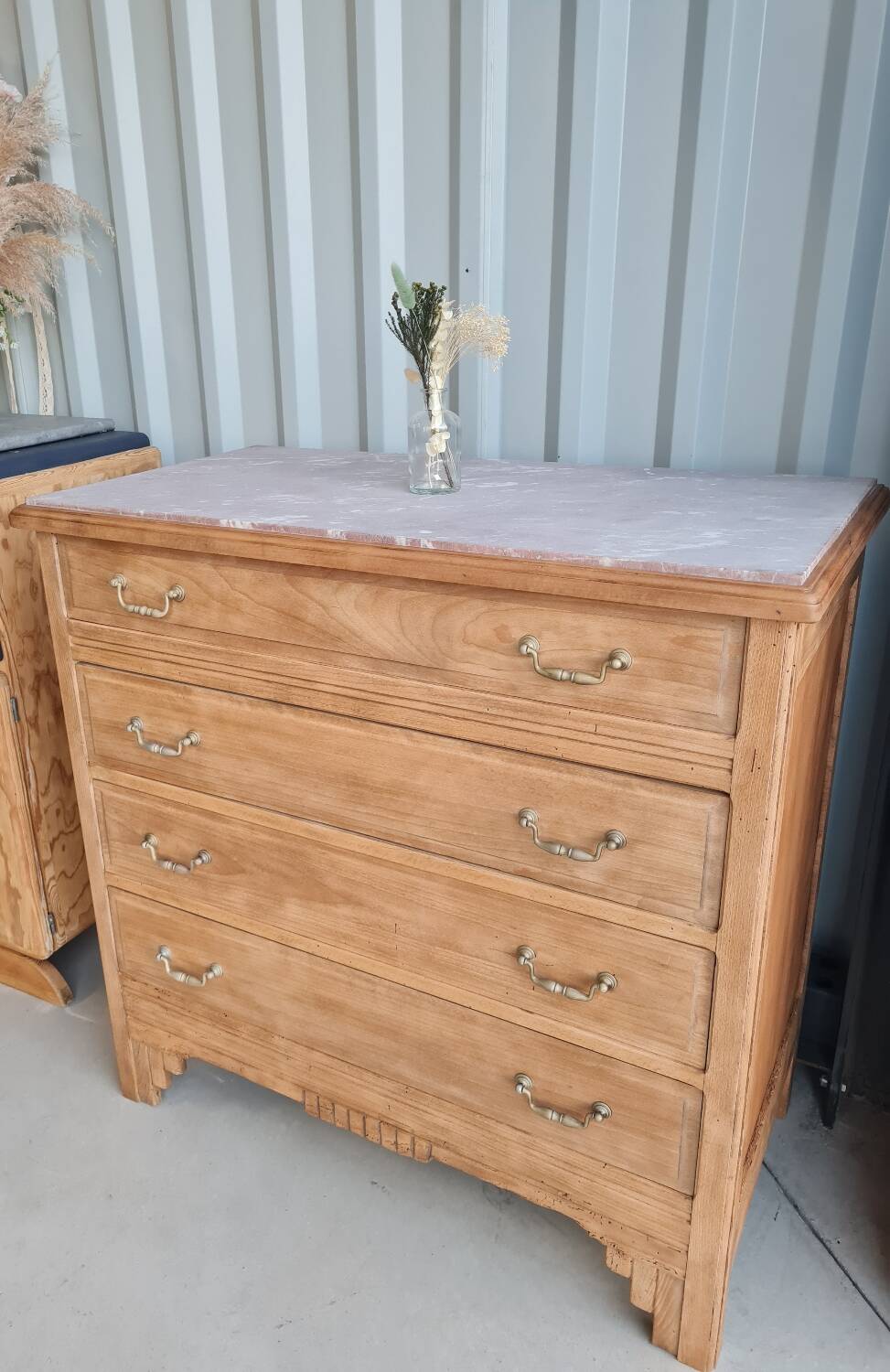 Commode art déco vintage bois massif