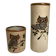 Pair of Mexican Tonala owl scroll vases