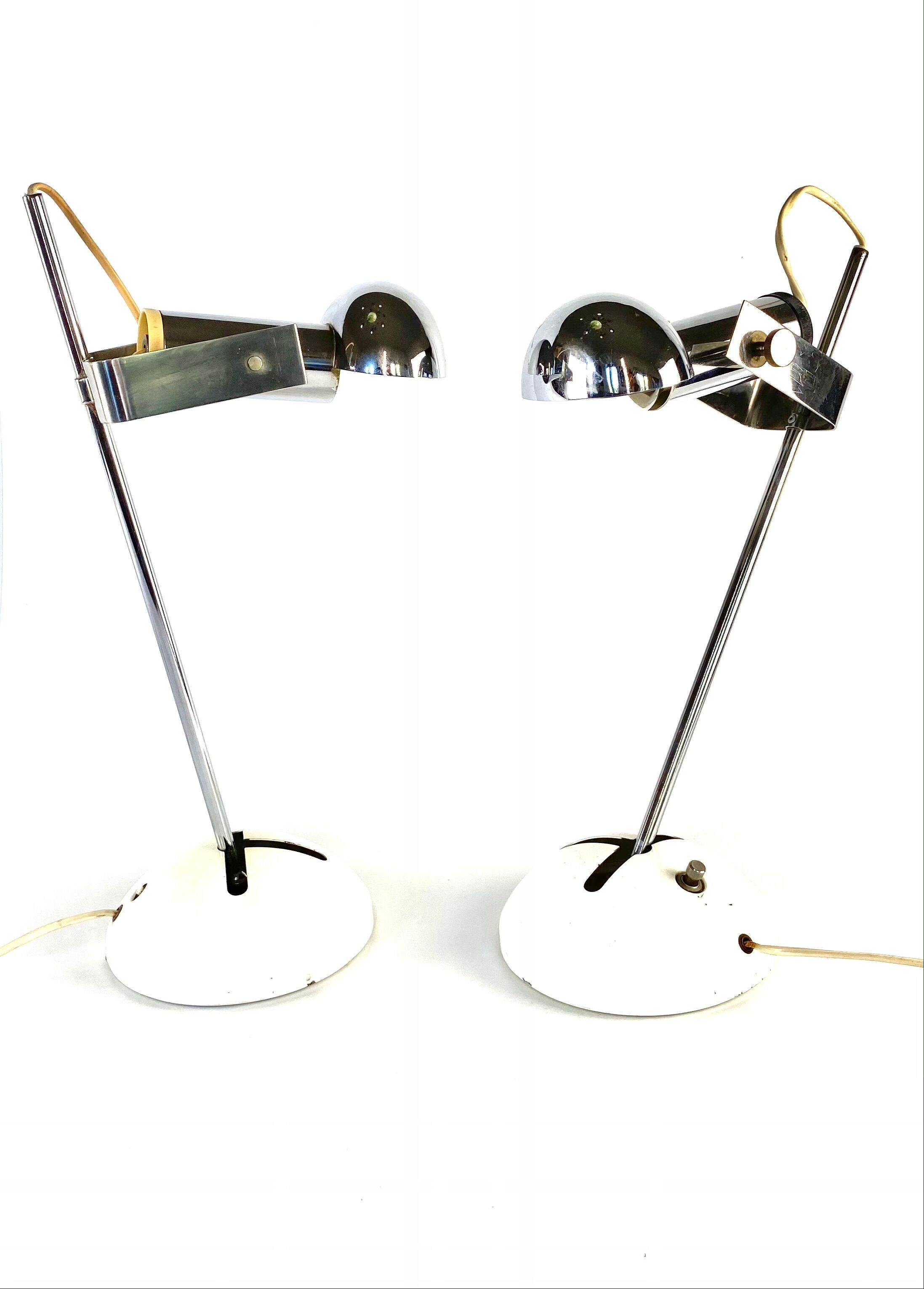 Paire de lampe de table T395 de Robert Sonneman pour Luci Milan, 1972