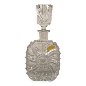 Real lead crystal foreign, small molded glass carafe and stopper