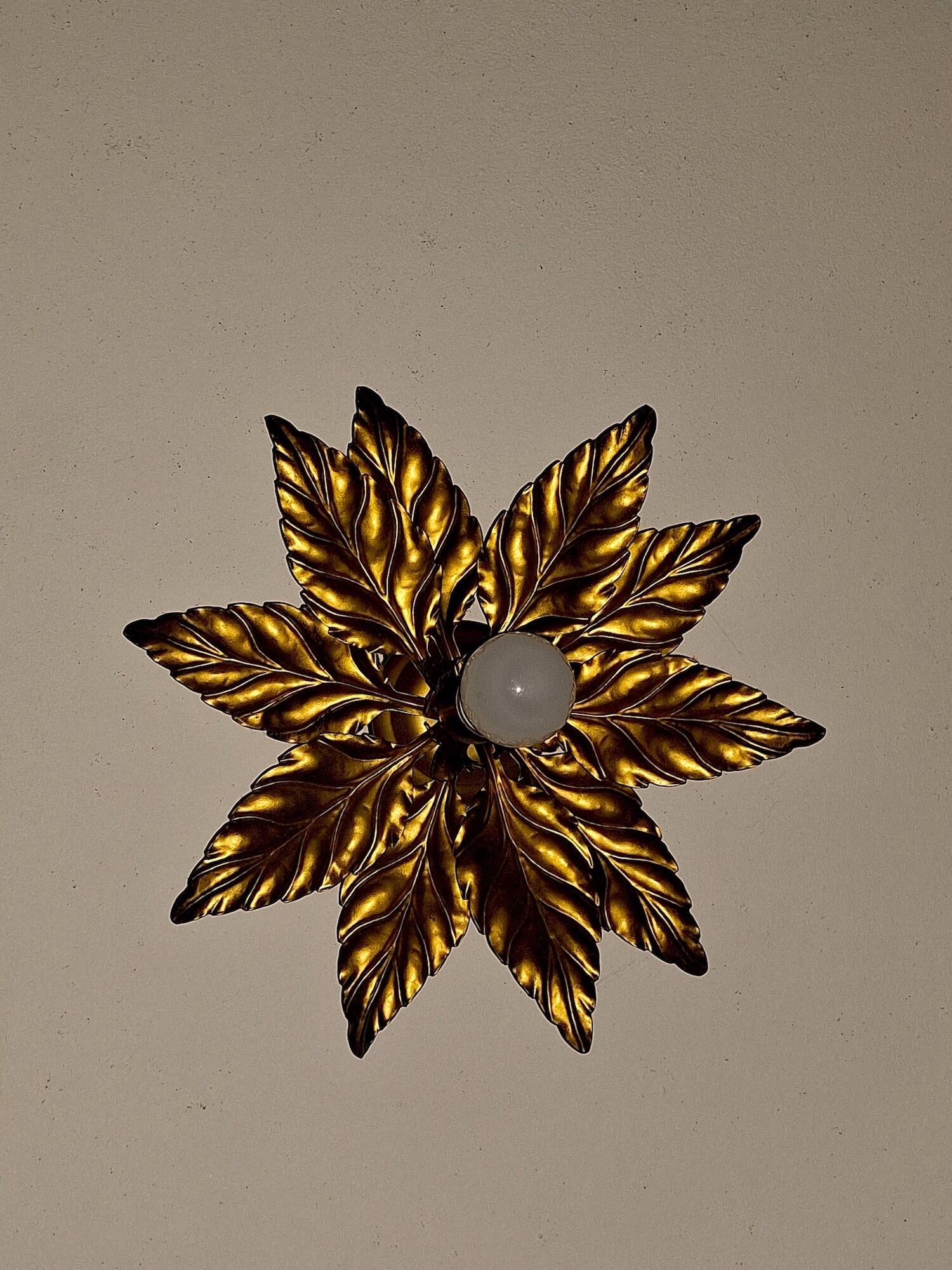 Mid century Florentine gold-plated ceiling light by Hans Kögl, 1960s