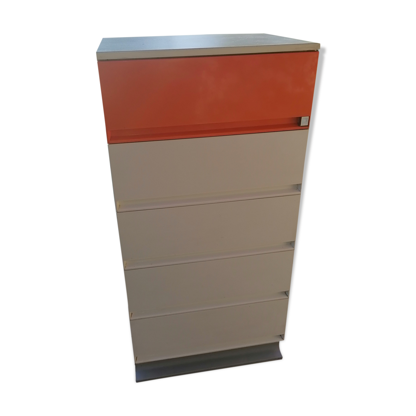 Allibert small vanity cabinet bathroom orange 1970