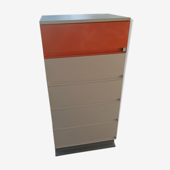 Allibert small vanity cabinet bathroom orange 1970