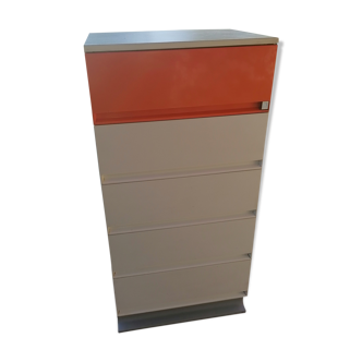 Allibert small vanity cabinet bathroom orange 1970