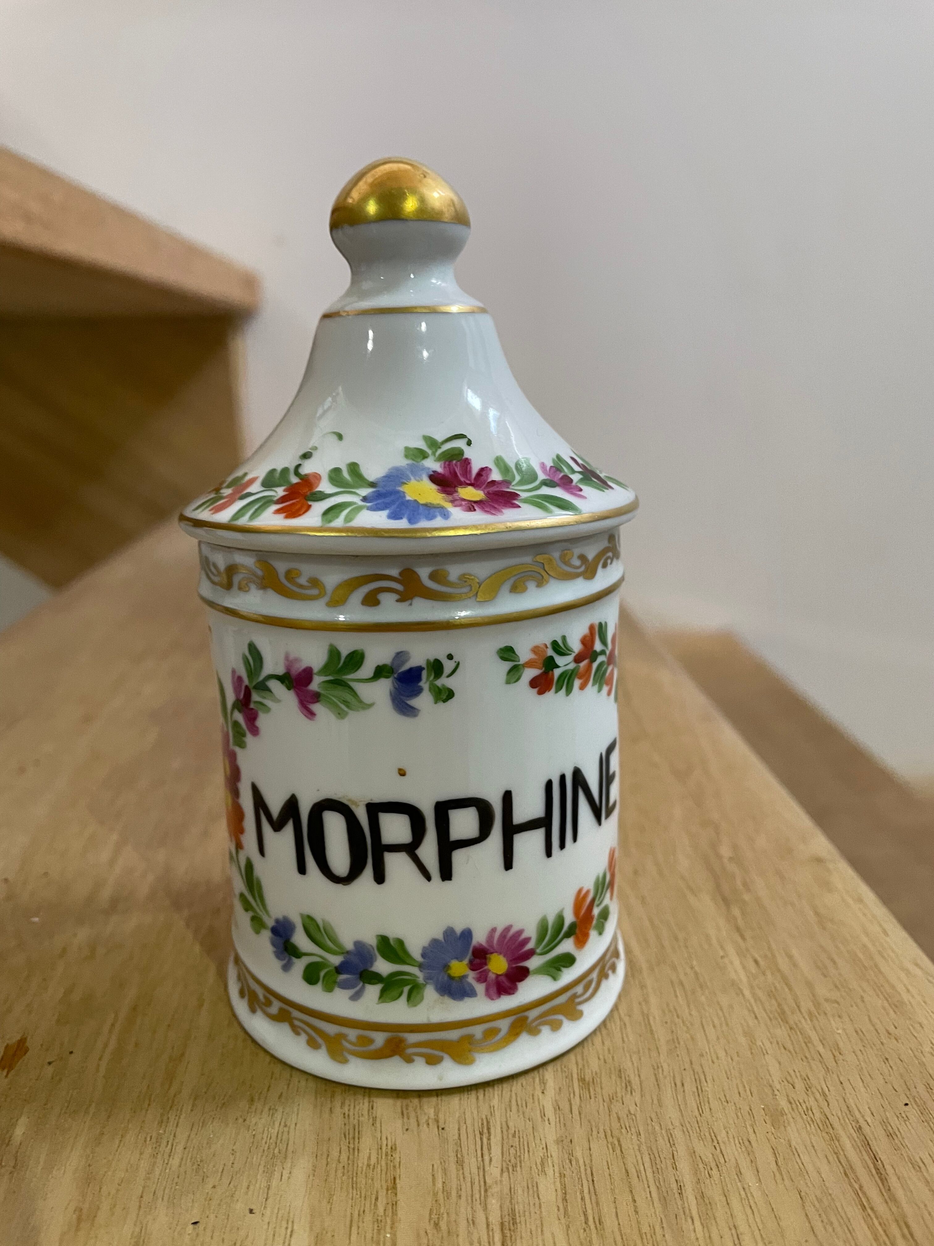 Pharmacy jar Morphine porcelain