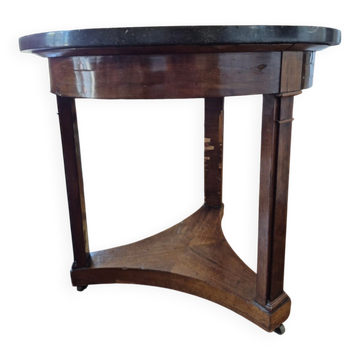 Mahogany side table with a marble top