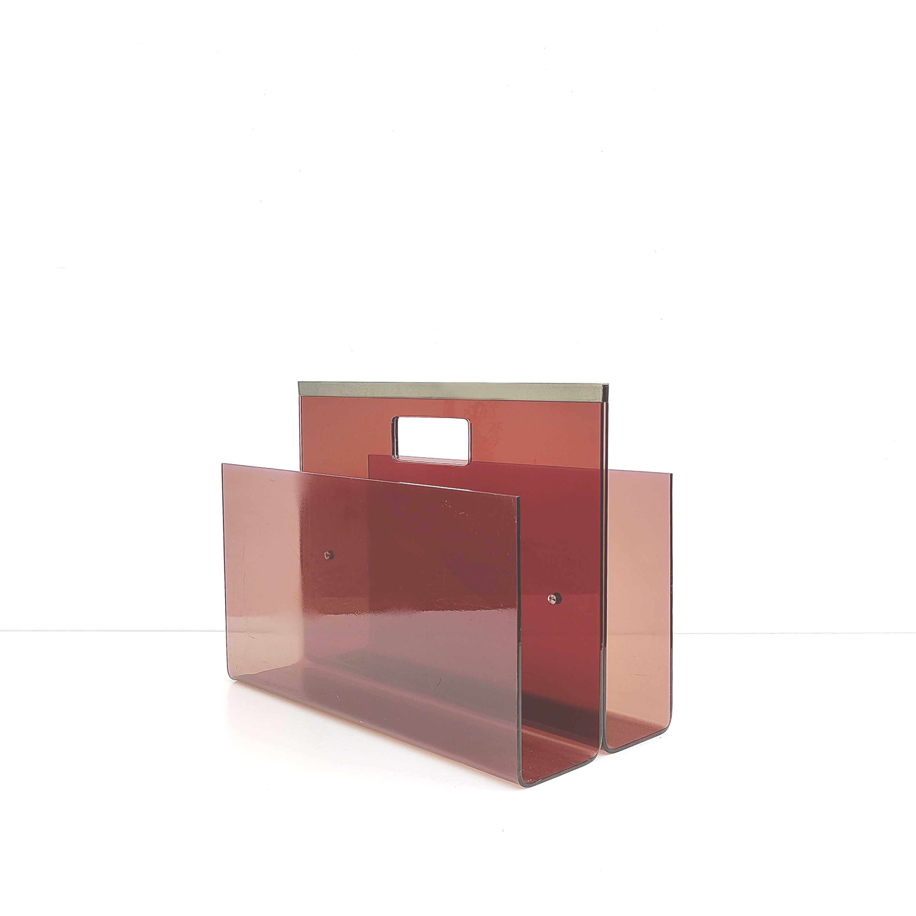 Plexiglas magazine holder Michel Dumas Roche Bobois 70s