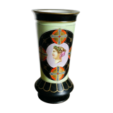 Grand Vase Lebœuf Millet & Cie décor Empire profile Roman woman on green background