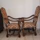 2 Louis XIII armchairs and 4 chairs