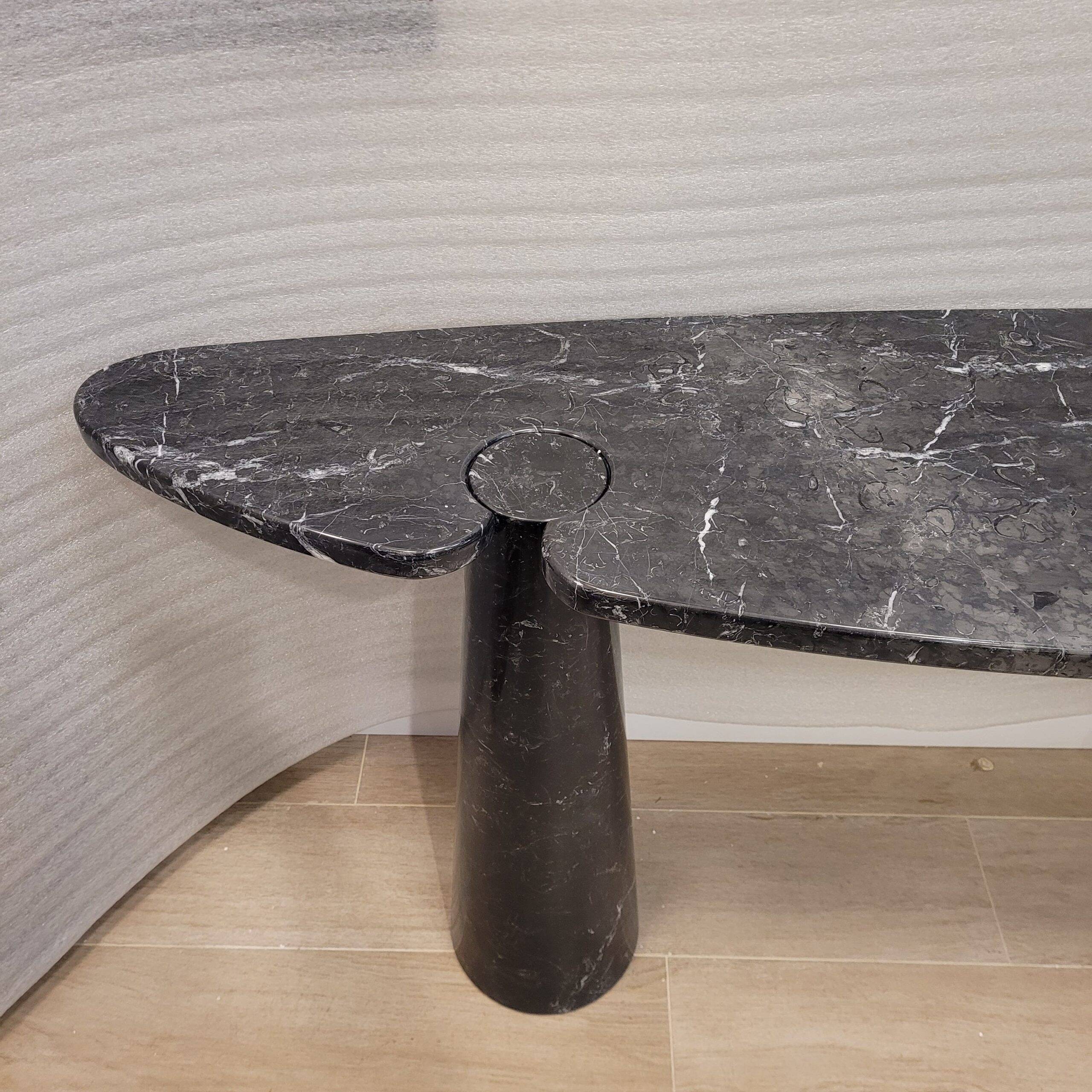 Console EROS, black Marquina marble, Angelo Mangiarotti for Skipper, 1970