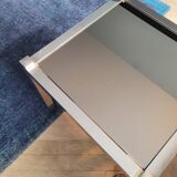 Nesting tables in gold/chrome metal and amber mirror
