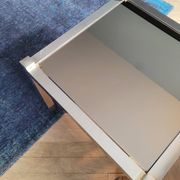 Nesting tables in gold/chrome metal and amber mirror