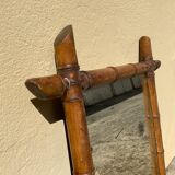 Miroir ancien en bois style bambou