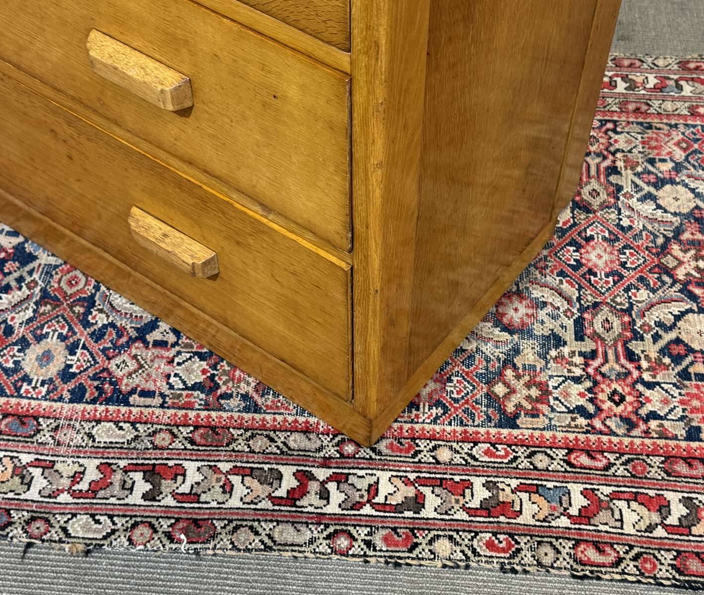1950s English oak chest of drawers
