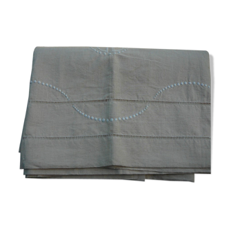 Drap début XX ème siècle  ivoire métis avec monogramme