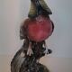Large rooster sculpture in Capodimonte porcelain.