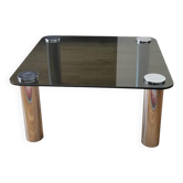 Table Basse Marco Zanuso  en Acier Inoxydable par Zanotta Vintage 1970