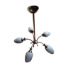 Opaline/brass chandelier